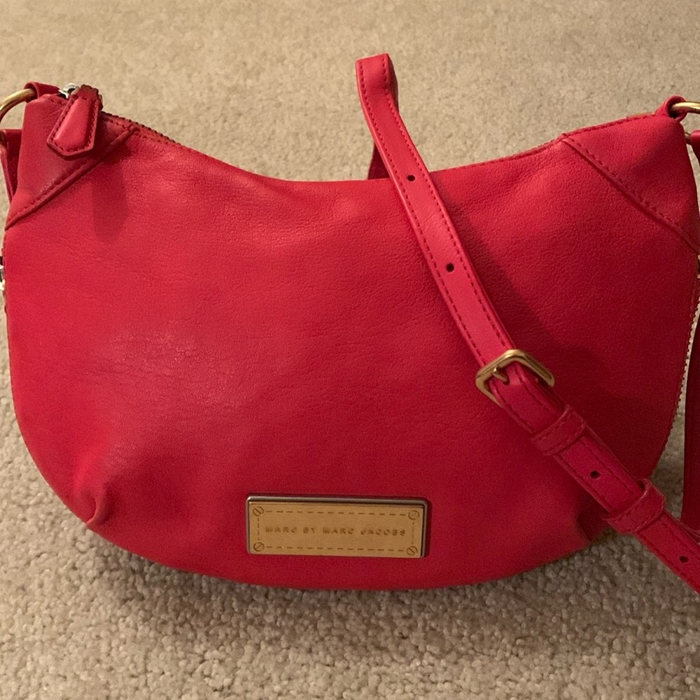 Marc By Marc Jacobs Washed Up Crossbody Purse/Shoulder Bag - Red Lamb Leather